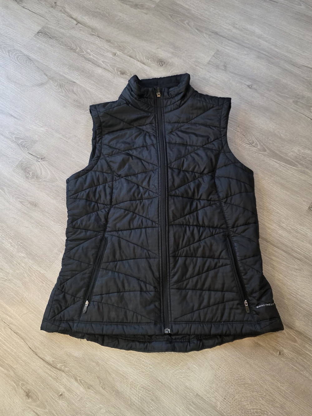 Columbia Women's Vest Medium Omni-Heat Insulated Puffer Black Full Zip Quilted